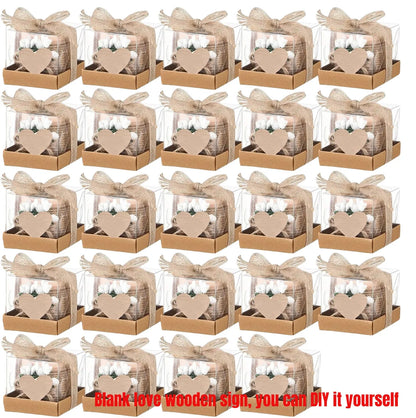 6/12/24PCS Guest Gift Candle for Wedding Wooden Tealight Candle Holders Bridal Shower Thank You Gifts for Baby Shower