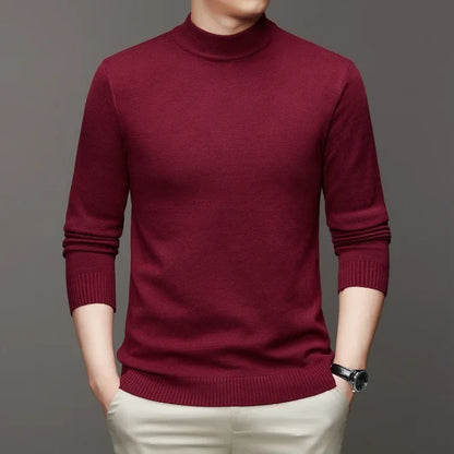 Men's Mock Turtleneck Sweater Men's Knitting Pullovers Rollneck Sweater Winter Warm Men Jumper Slim Fit Casual Streetwear
