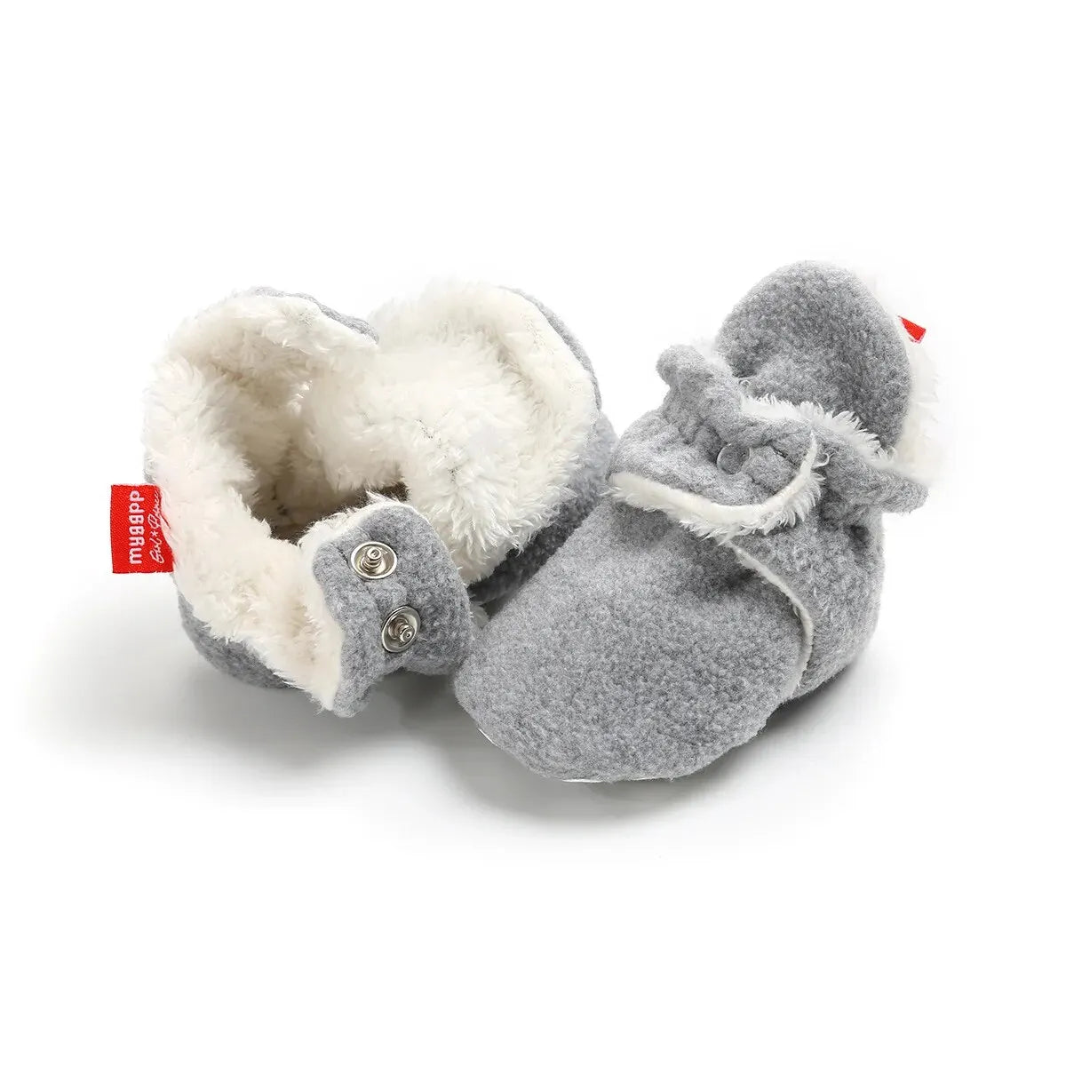 Meckior Baby Socks Shoe Winter Baby Boy Girl Booties Soft Toddler First Walkers Anti-slip Warm Fluff Infant Crib Shoes Socks