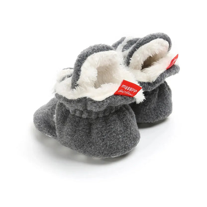 Meckior Baby Socks Shoe Winter Baby Boy Girl Booties Soft Toddler First Walkers Anti-slip Warm Fluff Infant Crib Shoes Socks