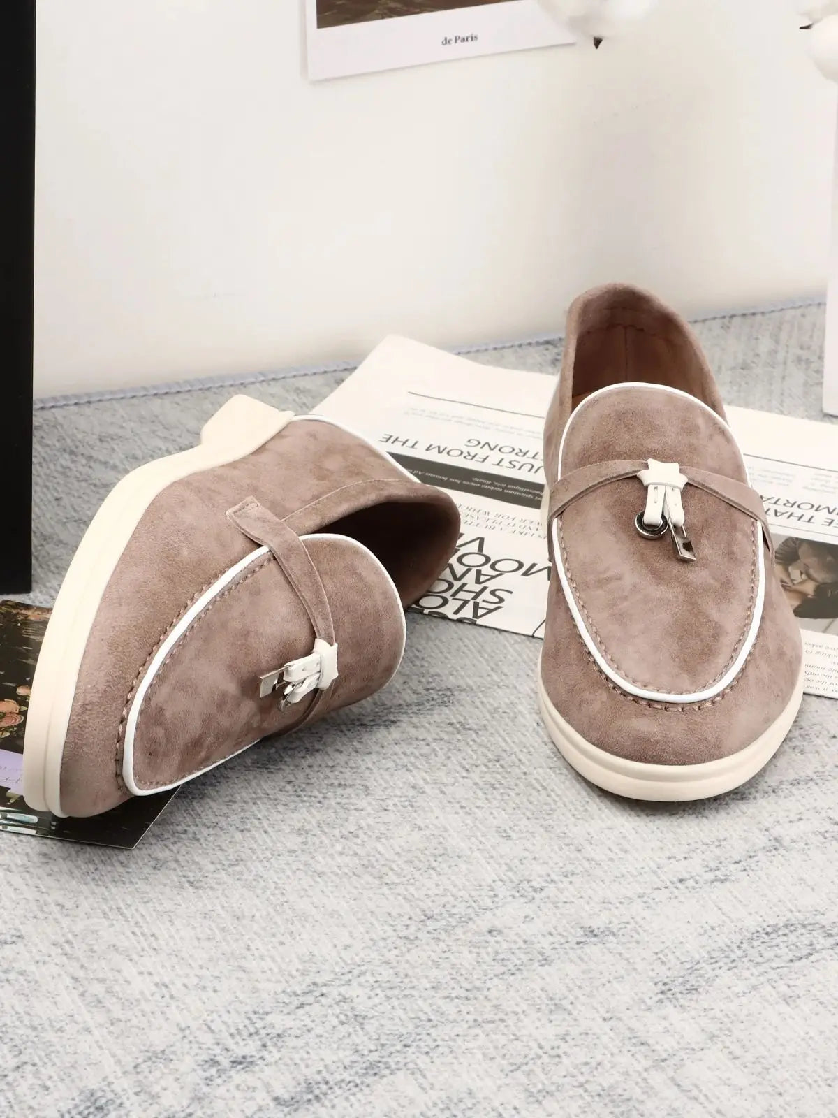 XOBZJH brand high-quality loafers, soft unisex casual shoes, multi color genuine leather flat shoes, luxurious design