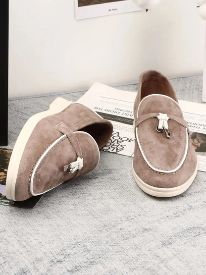 XOBZJH brand high-quality loafers, soft unisex casual shoes, multi color genuine leather flat shoes, luxurious design
