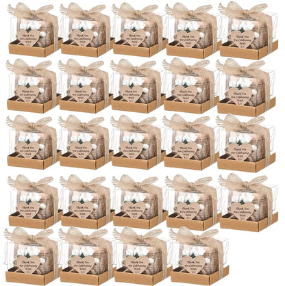 6/12/24PCS Guest Gift Candle for Wedding Wooden Tealight Candle Holders Bridal Shower Thank You Gifts for Baby Shower