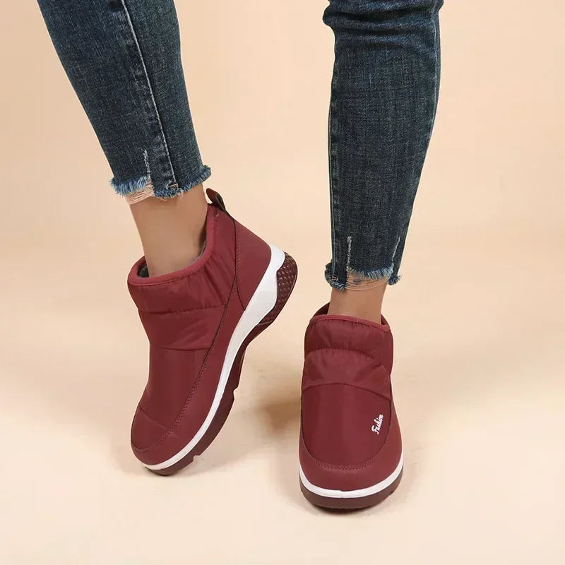 Snow Boots Women  Thick Plush Winter Fashion Warm Short Boots Cotton Shoes Women's Cotton Booties Botas De Mujer 2024