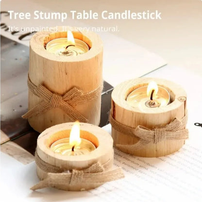 A Set Of 3 Wooden Laced Candlesticks Simple Style Bedroom B & B Atmosphere Making Decorations / Flowers Potted Plant Ornaments