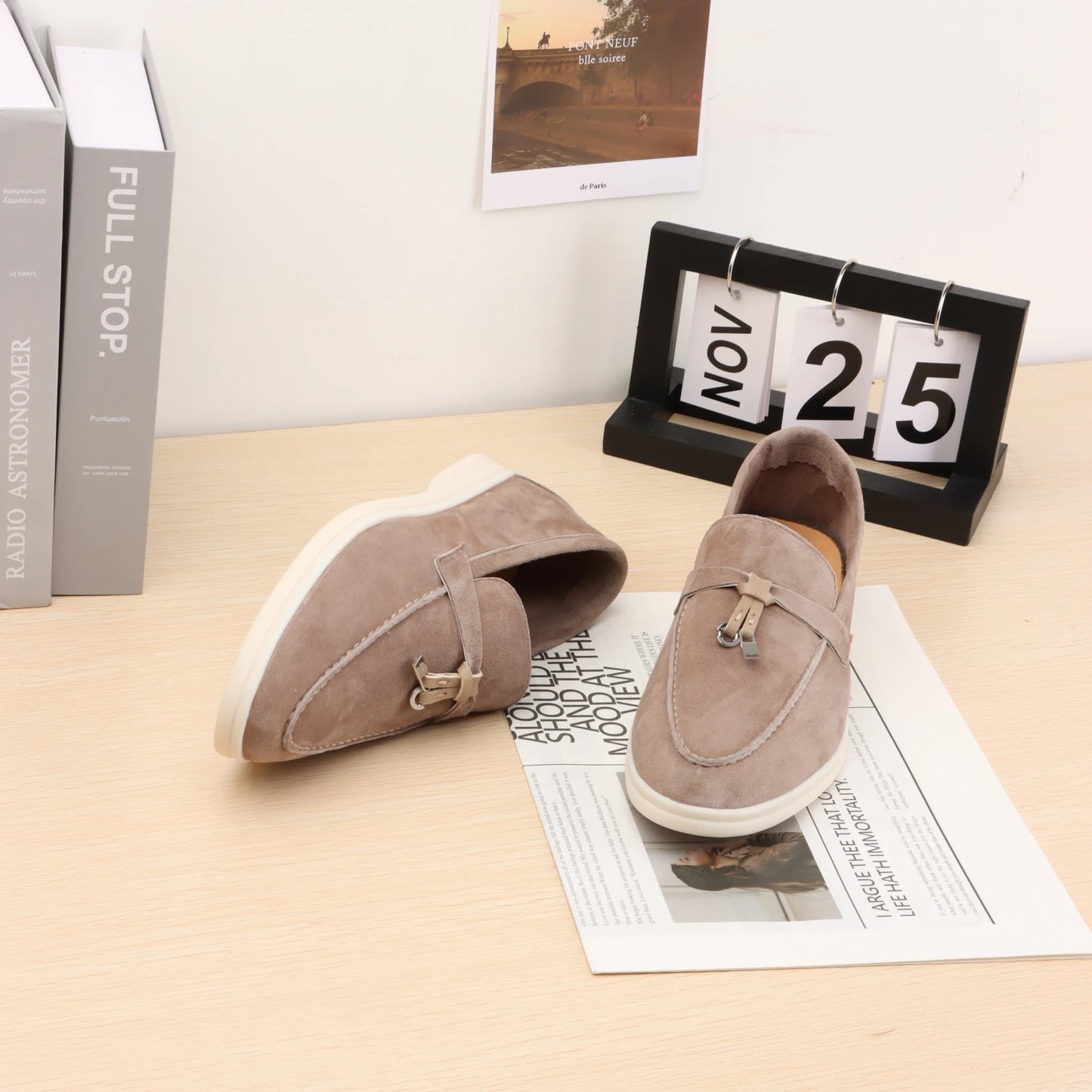 XOBZJH brand high-quality loafers, soft unisex casual shoes, multi color genuine leather flat shoes, luxurious design