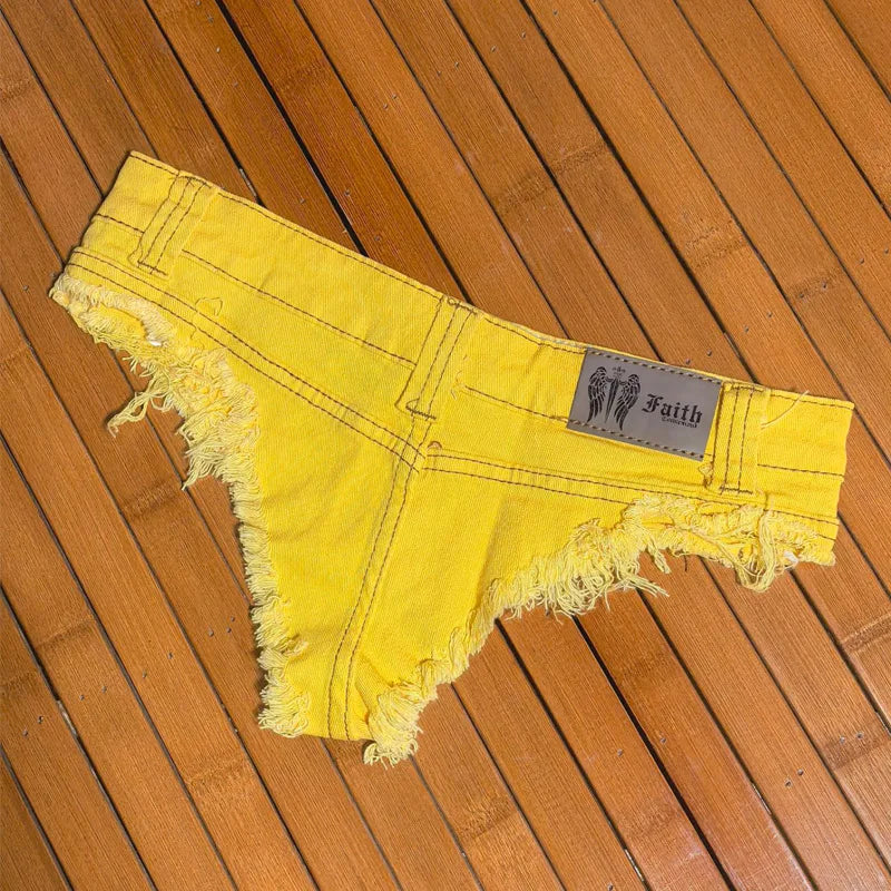 Y2k Denim Skinny Jean Shorts Women Nightclub Sexy Hole Low Waist Super Shorts Hot Pants European and American