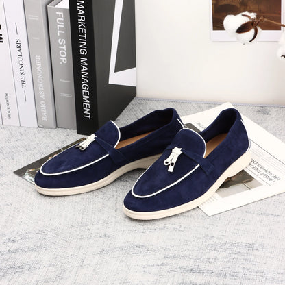 XOBZJH brand high-quality loafers, soft unisex casual shoes, multi color genuine leather flat shoes, luxurious design