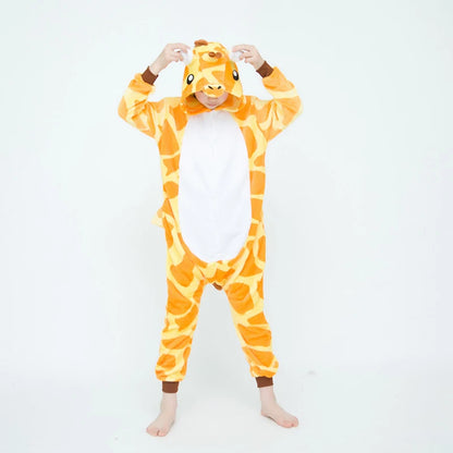 Girls Boys Cartoon Onesies Kids Children Cute Giraffe Animal Pajamas Kigurumi Cosplay Costumes For Christmas Halloween Party