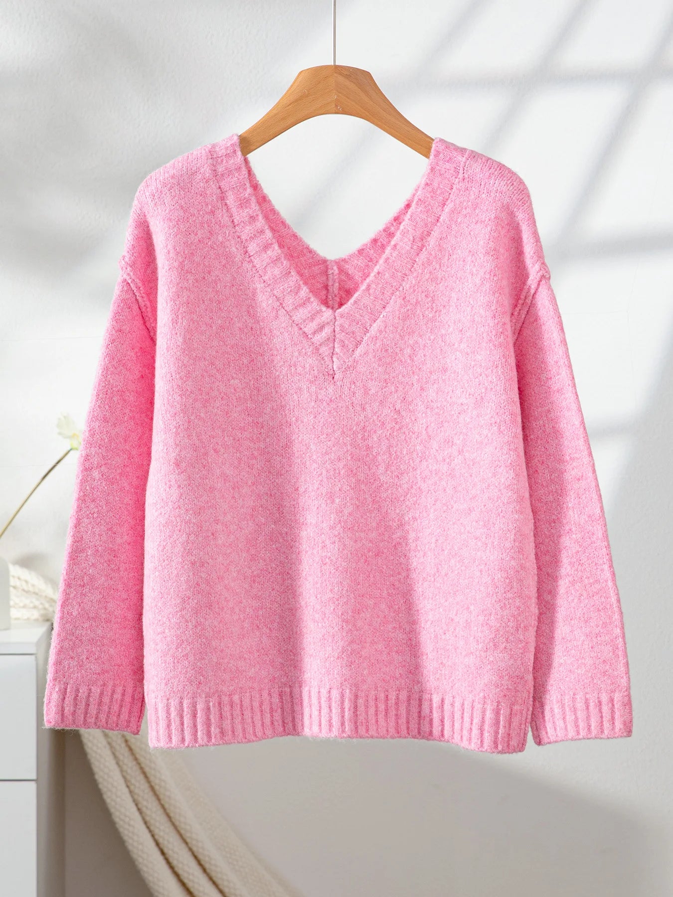 Pullover Sweater Women Knitting Top Autumn Winter 2025 V Neck Knitted Pullovers Female Jumpers Knitwear Vintage Streetwear