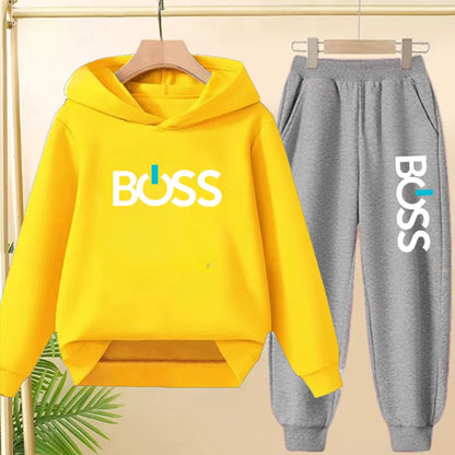 Children Hoodie Sweatshirt+Pants Two-Piece Set Product Pretty Boys Girls Coat 3-12 Yrs Casual Fashion Letter Clothing Sports Set