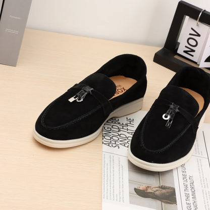 XOBZJH brand high-quality loafers, soft unisex casual shoes, multi color genuine leather flat shoes, luxurious design