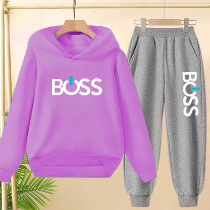 Children Hoodie Sweatshirt+Pants Two-Piece Set Product Pretty Boys Girls Coat 3-12 Yrs Casual Fashion Letter Clothing Sports Set