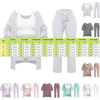 Women Lounge Pants Knitting Fleece Warm Autumn Winter Yoga Pants Butt Lifting Casual Solid Elastic Waist Workout Sweatpants