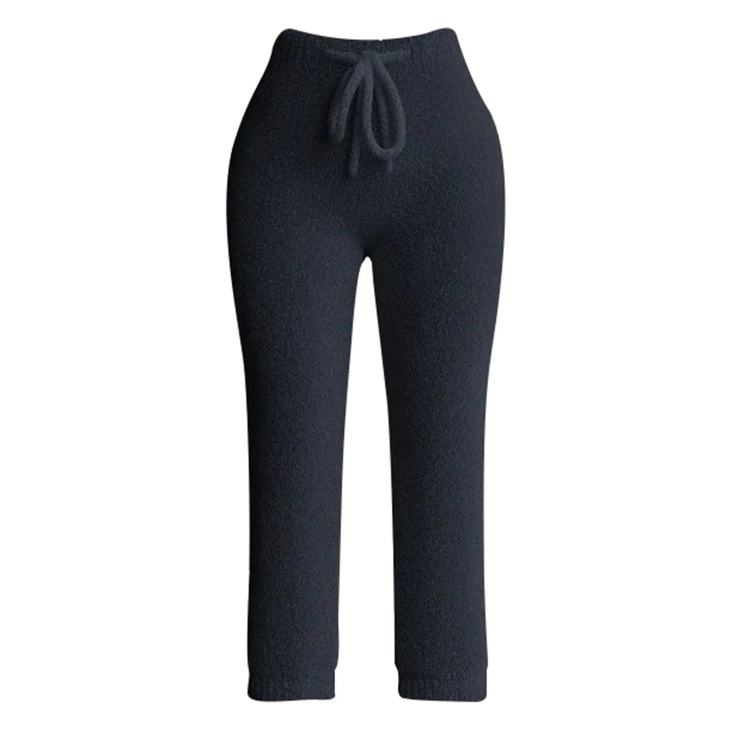 Women Lounge Pants Knitting Fleece Warm Autumn Winter Yoga Pants Butt Lifting Casual Solid Elastic Waist Workout Sweatpants