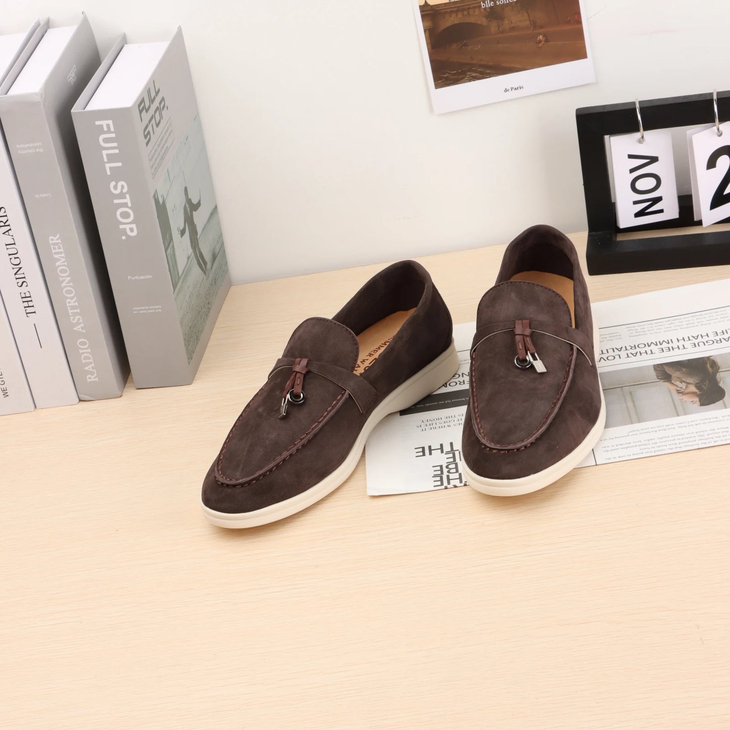 XOBZJH brand high-quality loafers, soft unisex casual shoes, multi color genuine leather flat shoes, luxurious design
