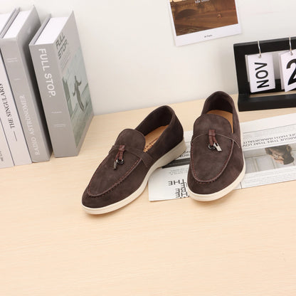 XOBZJH brand high-quality loafers, soft unisex casual shoes, multi color genuine leather flat shoes, luxurious design