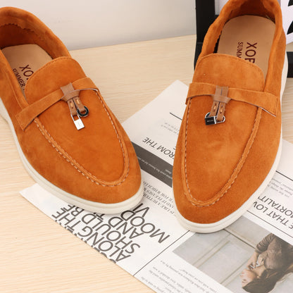 XOBZJH brand high-quality loafers, soft unisex casual shoes, multi color genuine leather flat shoes, luxurious design