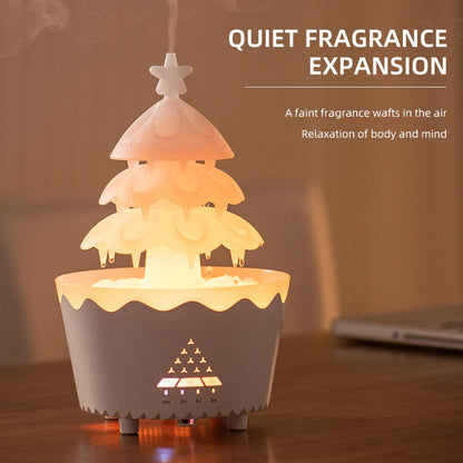 New Christmas tree raindrop humidifie 7color night light Christma Tree Humidifier Home Desktop bedroom essential oil diffuser