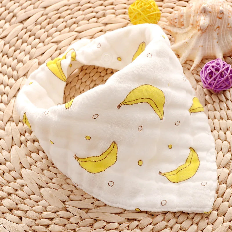 5Pcs Muslin Baby Bibs 100% Natural Cotton Soft Baberos Bebe Animal Bandana Infant Smock Burp Cloth Feeding Saliva Drool Towel