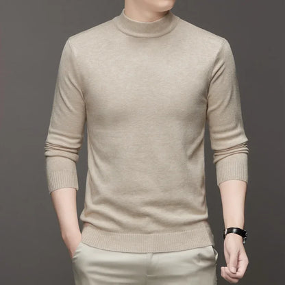 Men's Mock Turtleneck Sweater Men's Knitting Pullovers Rollneck Sweater Winter Warm Men Jumper Slim Fit Casual Streetwear