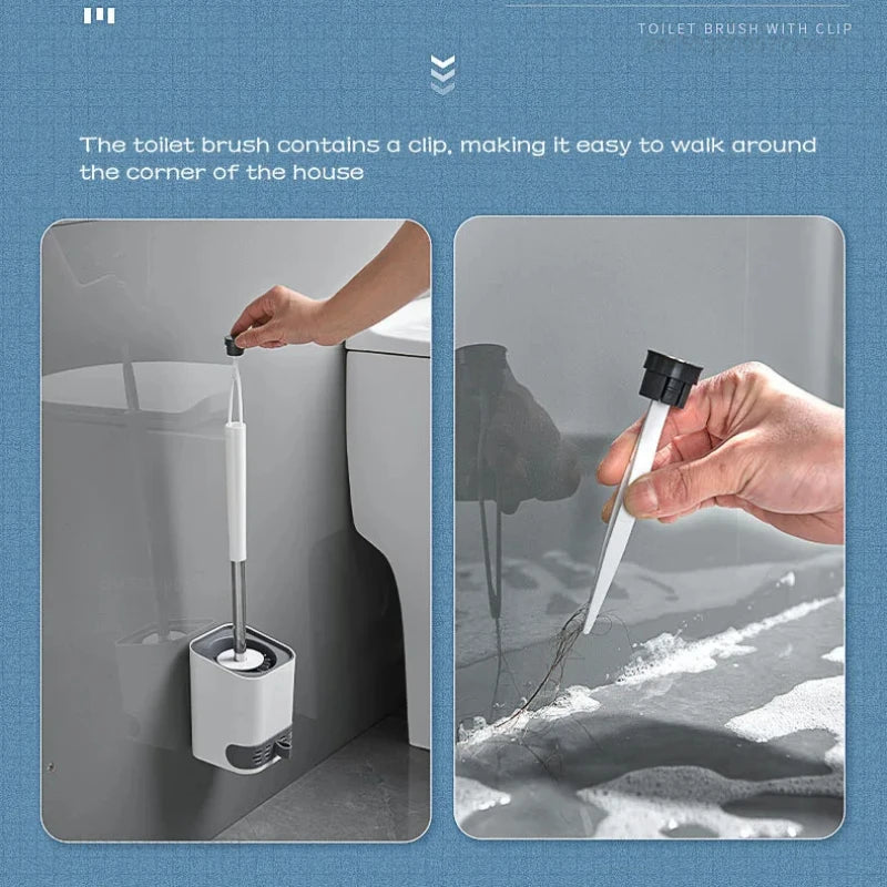 Xiaomi Silicone TPRToilet Brush With Tweezers Bathroom Accessories Wall HangingToilet Brush Bathroom Cleaning Brush Wall Mounted