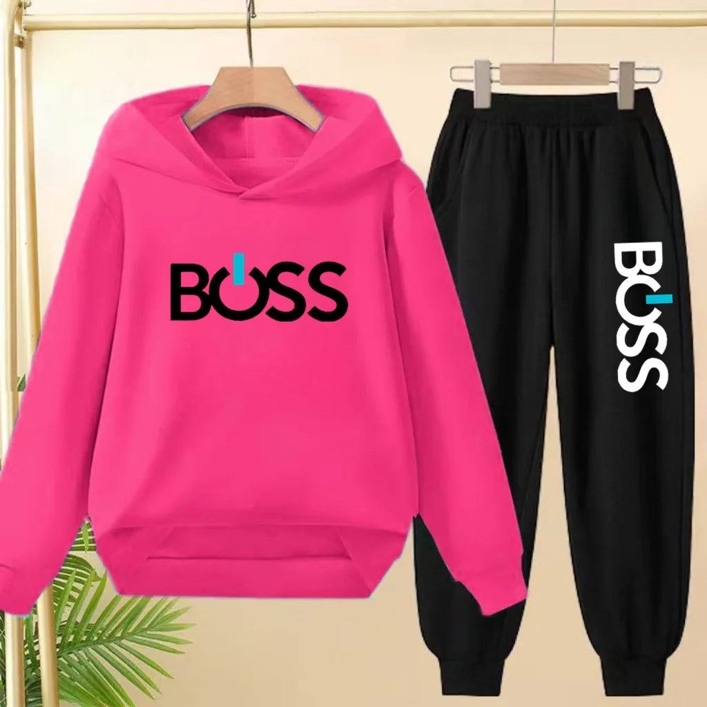 Children Hoodie Sweatshirt+Pants Two-Piece Set Product Pretty Boys Girls Coat 3-12 Yrs Casual Fashion Letter Clothing Sports Set