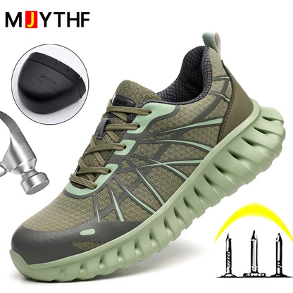 Lightweight Steel toe shoes Breathable Safety Shoes Men Puncture-Proof Work Sneakers Indestructible shoes comfort Security Shoes