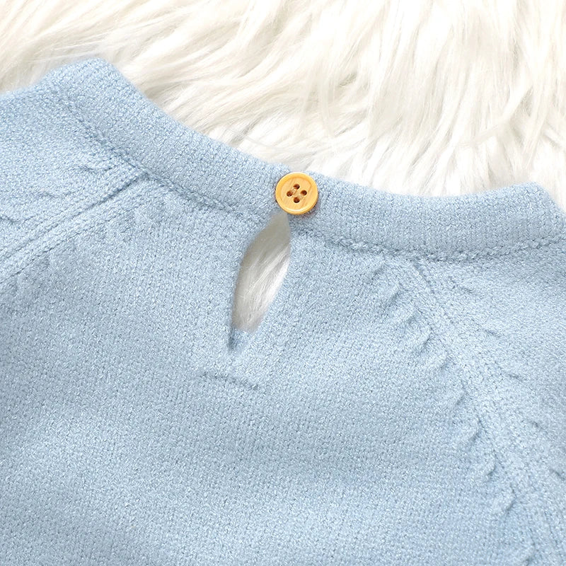 Newborn Baby Rompers Autumn Winter Long Sleeve O-Neck Infantil Boys Girls Knitted Jumpsuts 0-18 Months Toddler Outfits Playsuits