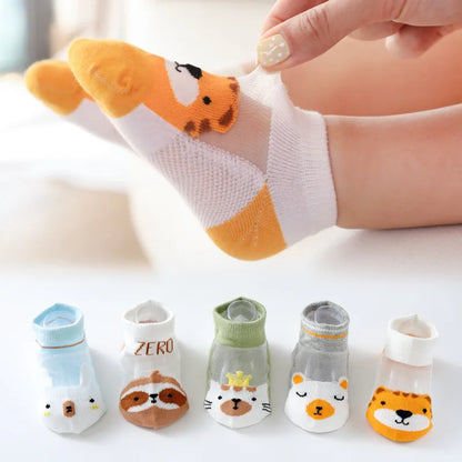 5Pairs/lot 0-24M Infant Baby Socks Baby Socks for Boys Girls Cotton Mesh Newborn Toddler First Walkers Baby Clothes Accessories