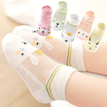 5Pairs/lot 0-24M Infant Baby Socks Baby Socks for Boys Girls Cotton Mesh Newborn Toddler First Walkers Baby Clothes Accessories
