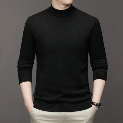Men's Mock Turtleneck Sweater Men's Knitting Pullovers Rollneck Sweater Winter Warm Men Jumper Slim Fit Casual Streetwear