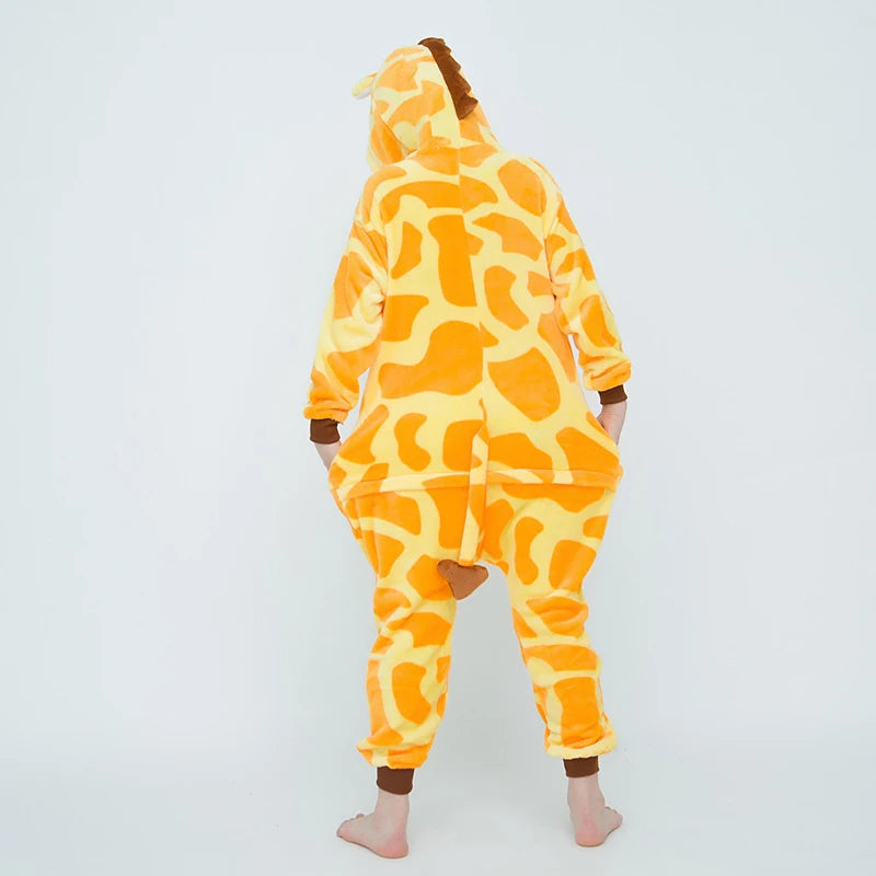 Girls Boys Cartoon Onesies Kids Children Cute Giraffe Animal Pajamas Kigurumi Cosplay Costumes For Christmas Halloween Party
