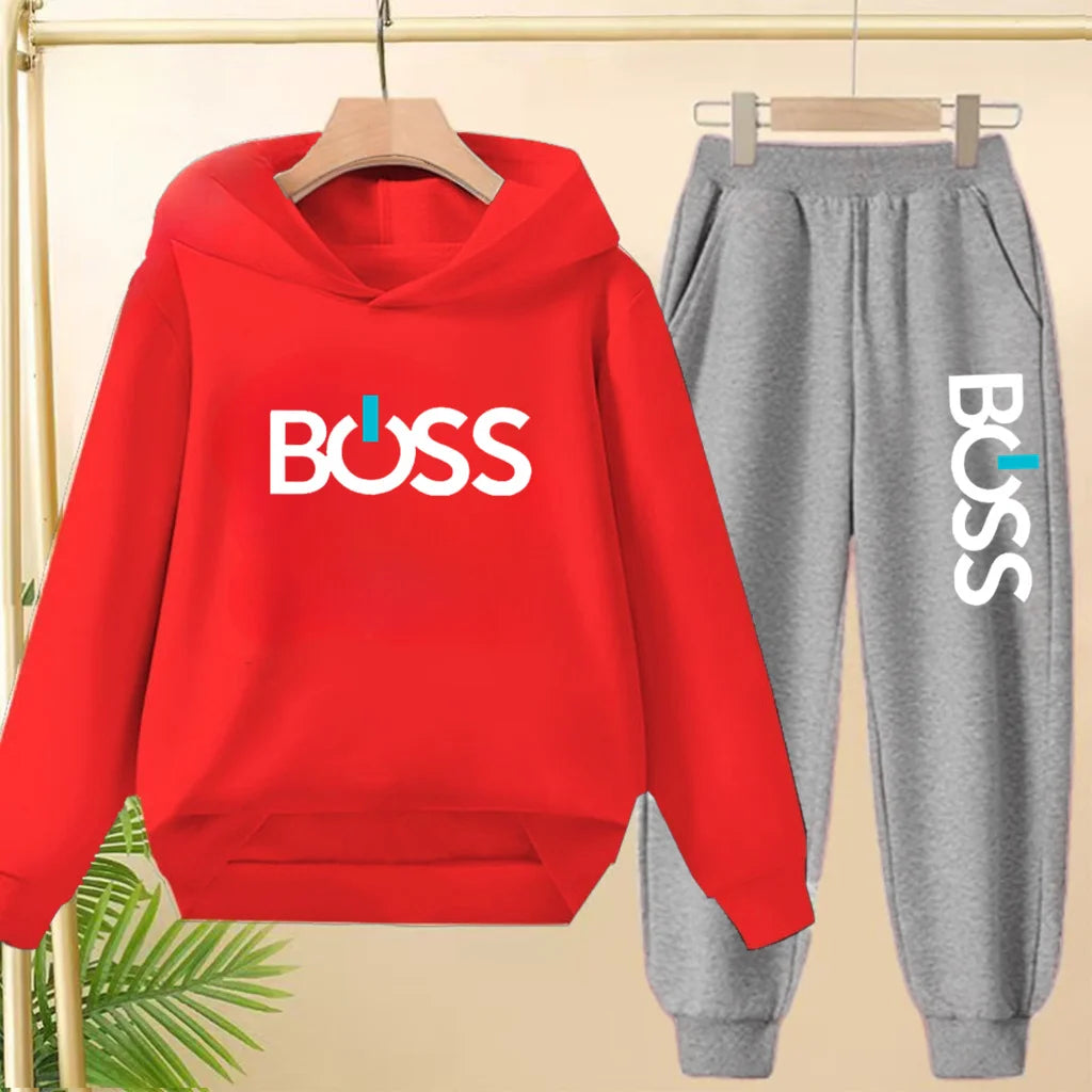 Children Hoodie Sweatshirt+Pants Two-Piece Set Product Pretty Boys Girls Coat 3-12 Yrs Casual Fashion Letter Clothing Sports Set