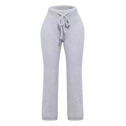Women Lounge Pants Knitting Fleece Warm Autumn Winter Yoga Pants Butt Lifting Casual Solid Elastic Waist Workout Sweatpants