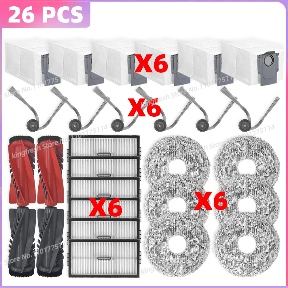 Fit For ( Roborock Saros 10R / S9 MaxV Slim ) Parts Main Side Brush HEPA Filter Mop Cloth Dust Bag