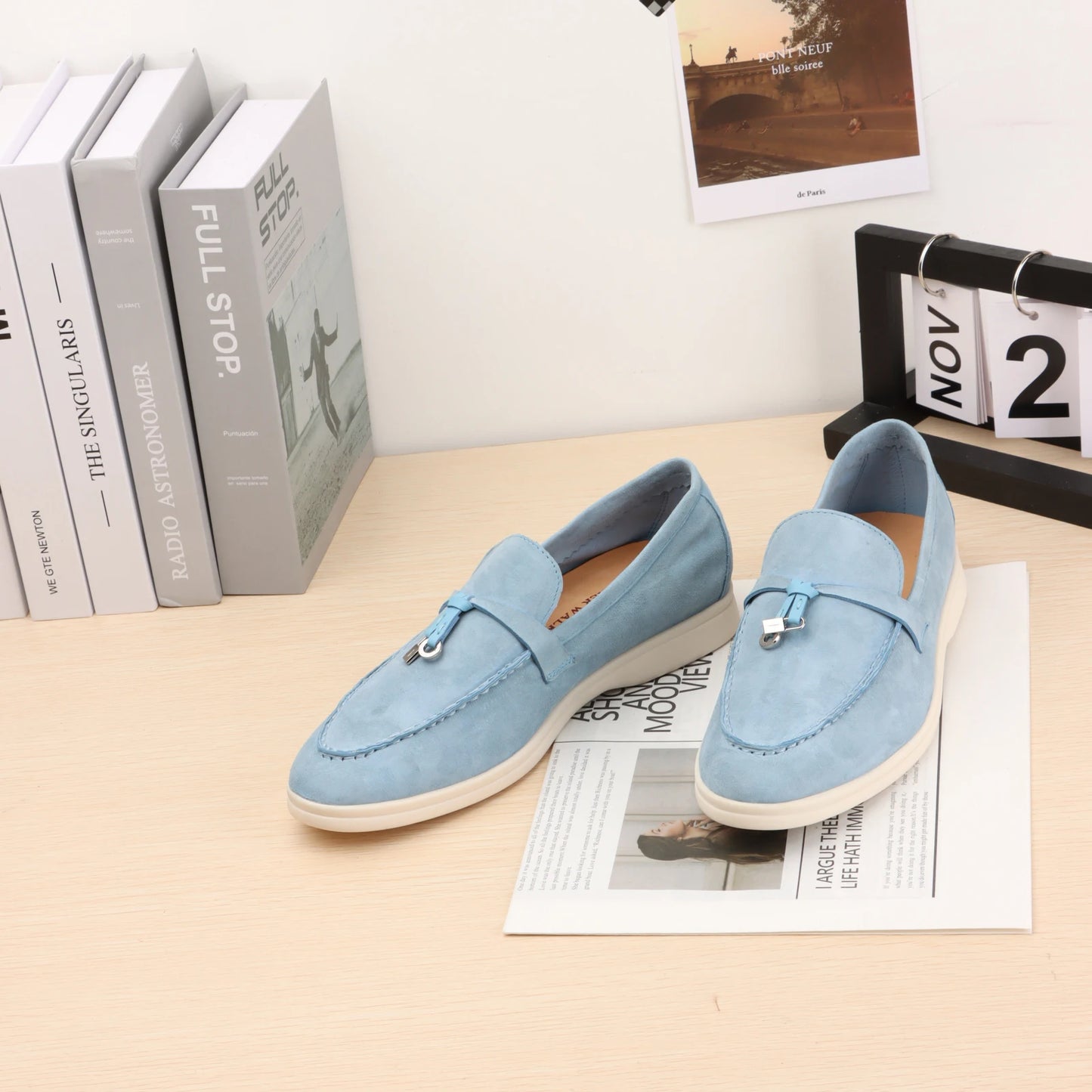 XOBZJH brand high-quality loafers, soft unisex casual shoes, multi color genuine leather flat shoes, luxurious design
