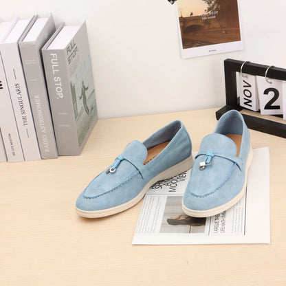 XOBZJH brand high-quality loafers, soft unisex casual shoes, multi color genuine leather flat shoes, luxurious design