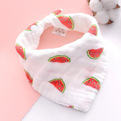 5Pcs Muslin Baby Bibs 100% Natural Cotton Soft Baberos Bebe Animal Bandana Infant Smock Burp Cloth Feeding Saliva Drool Towel