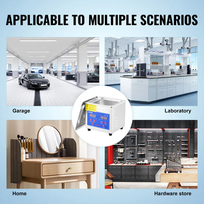 SucceBuy 1.3L Ultrasonic Cleaner Lave-Dishes Portable Washing Machine w/ Digital Timer Ultrasound Home Jewelry Clean Appliances