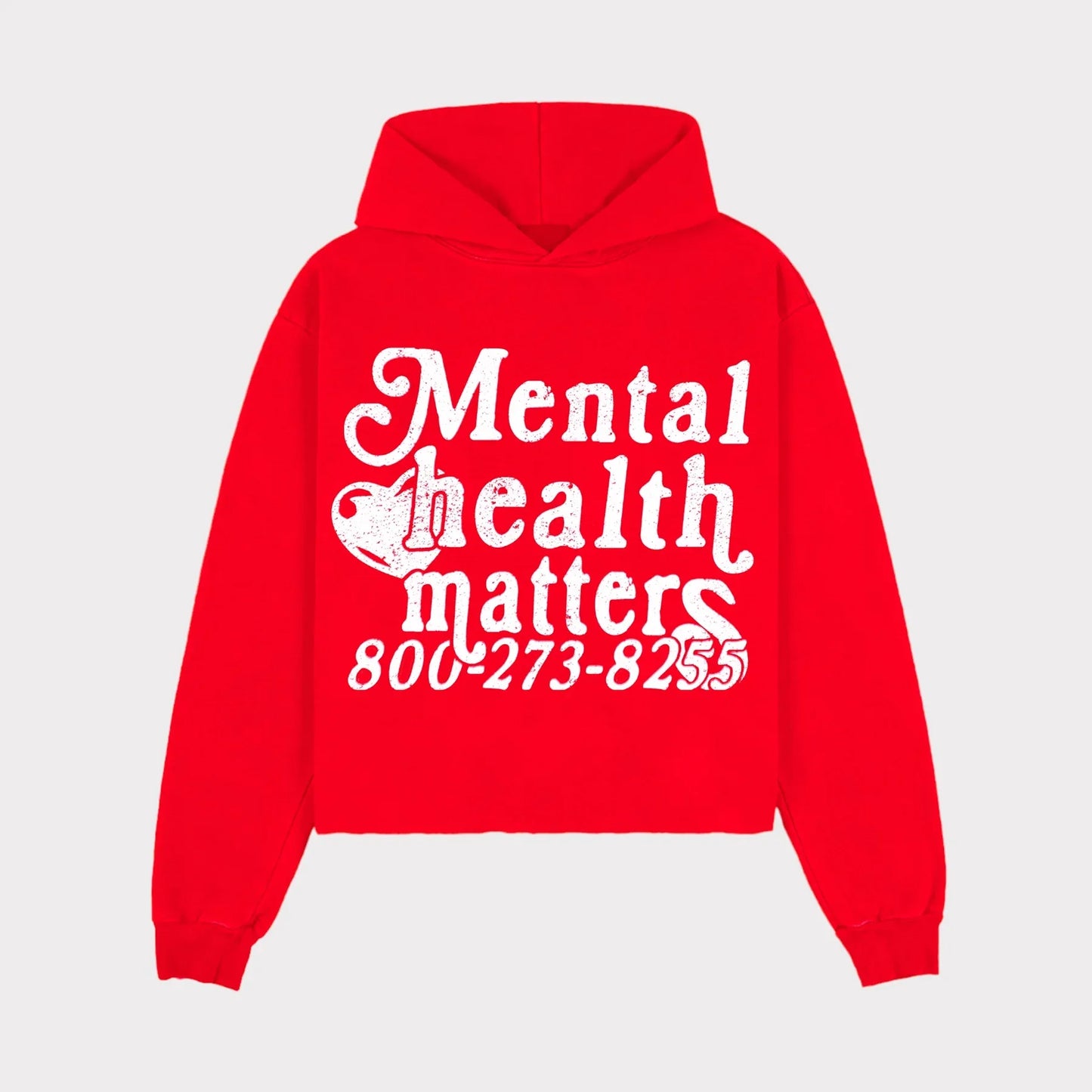 Mental Health Matters Graphic Print Pullover Hoodie Mens Oversized Street Trend Style Hoodie Causal Sweatshirt for Adult&Kid