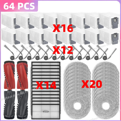 Fit For ( Roborock Saros 10R / S9 MaxV Slim ) Parts Main Side Brush HEPA Filter Mop Cloth Dust Bag