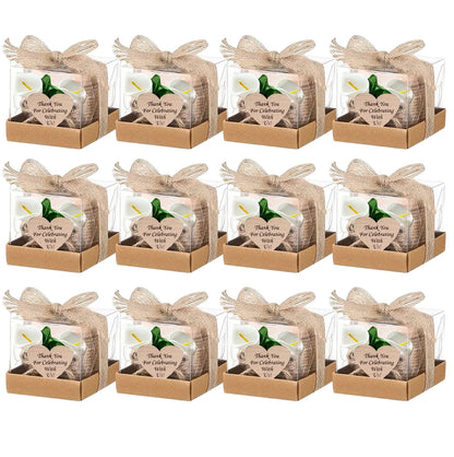 6/12/24PCS Guest Gift Candle for Wedding Wooden Tealight Candle Holders Bridal Shower Thank You Gifts for Baby Shower