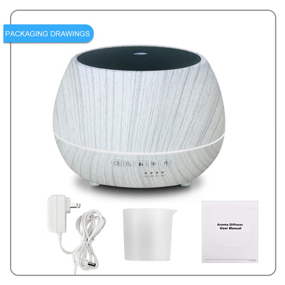Tuya WiFi Smart 500ML Aromatherapy Essential Oil Diffuser Wood Grain Remote Control Ultrasonic Air Humidifier Cool With