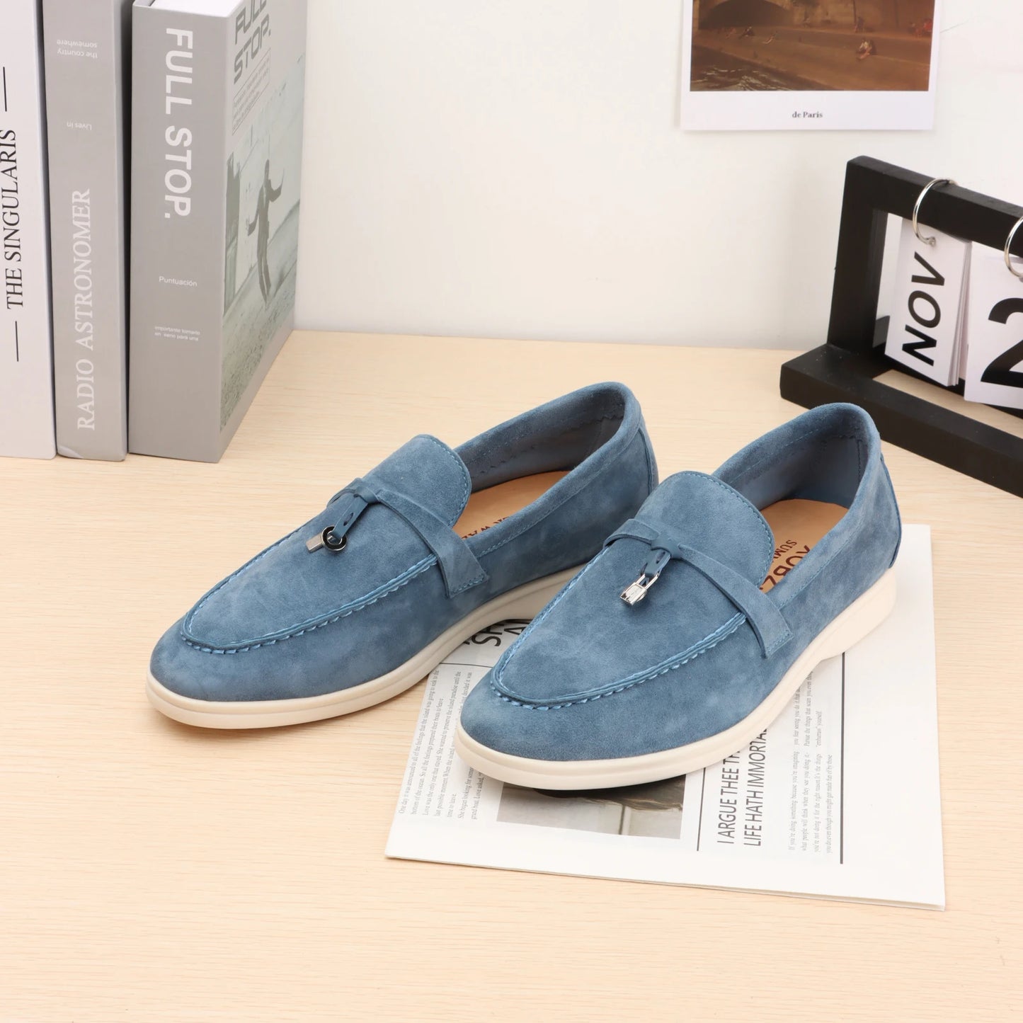 XOBZJH brand high-quality loafers, soft unisex casual shoes, multi color genuine leather flat shoes, luxurious design