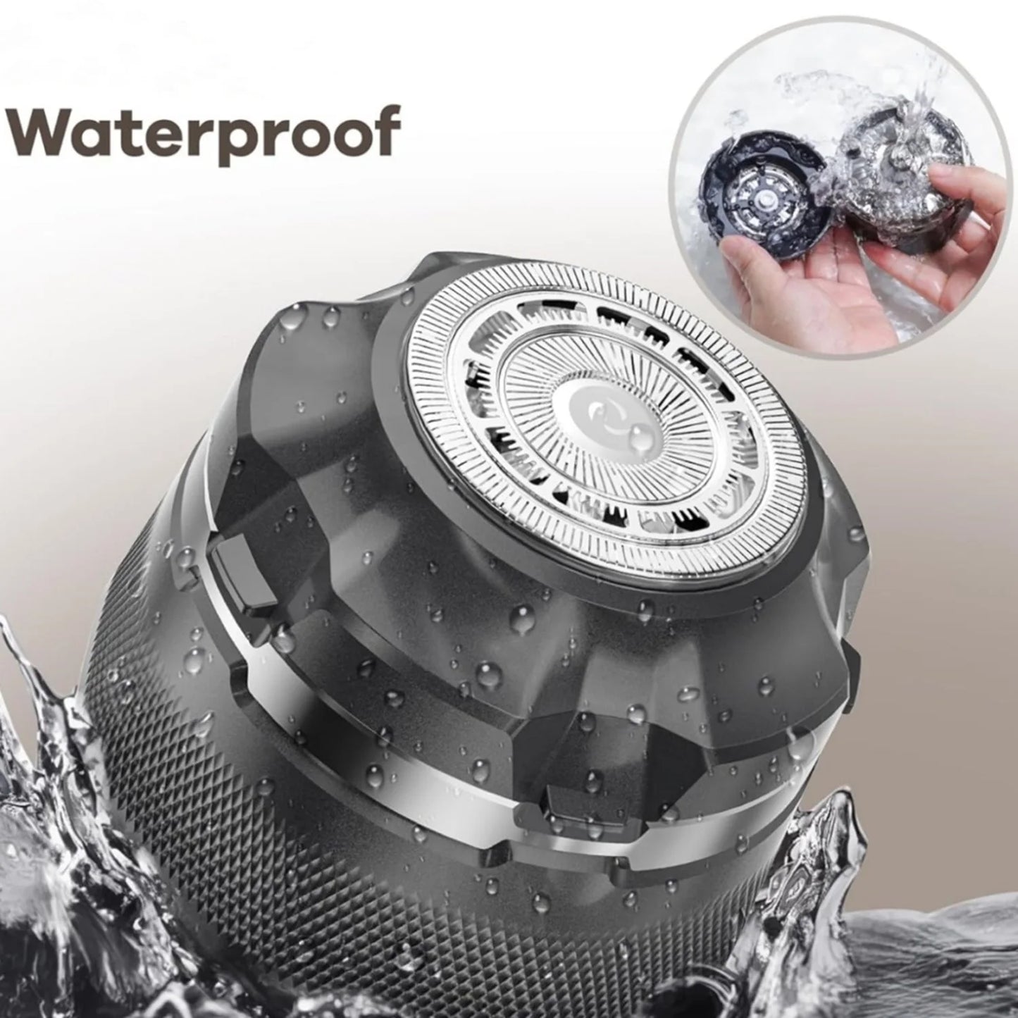 Rechargeable Electric Shaver for Men Single Head Powerful Hair Trimmer Wet/Dry Bald Beard Cutting Machine