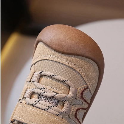 Autumn BoysGirl's Casual Shoe Round Toe Hook-loop Mesh Comfy Kid's Flat Shoe Solid Colors Anti-slip Daily Children Shoes 4-6Y