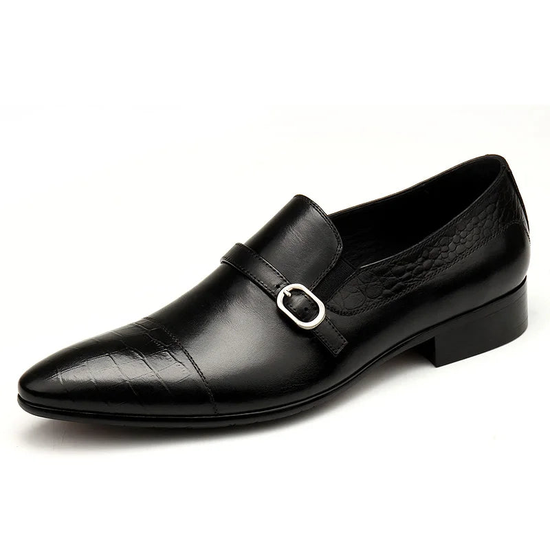 New Spring/Autumn Handmade Black/Coffee Slip-On Genuine Patent Leather Dress Flat Brogue Formal Men Wedding Casual Oxford Shoes