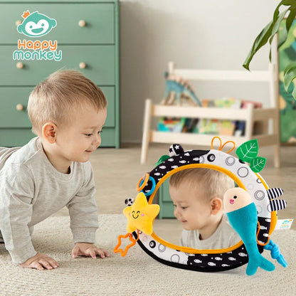 Baby Haha Interactive Mirror Adjustable And Foldable for Visual Development And Hand Grip Skills Training