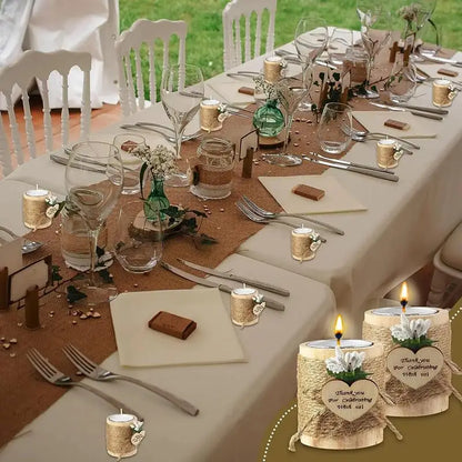 5/10pcs Wedding Wooden Tealight Candle Holder Thank You for Celebrating With Us Birthday Party Table Decoration Christmas Gifts